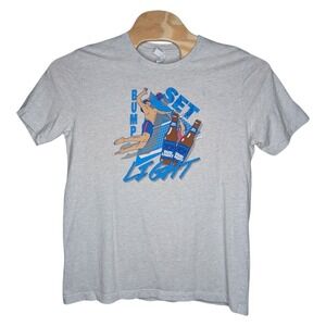Bud Light Budweiser Volleyball T Shirt Size XL‎ Gray Bump Set Retro Throwback